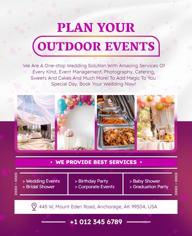 Comprehensive Outdoor Event Planning Services Flyer Template