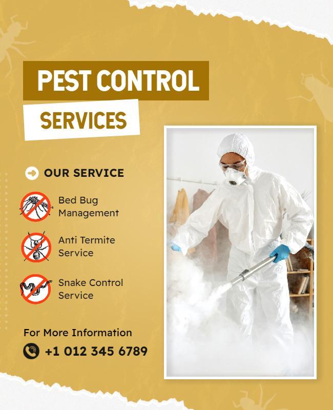 Bold Yellow Pest Control Services Flyer Template