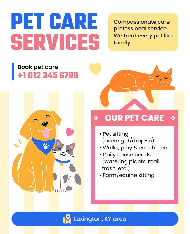 Comprehensive Pet Care Services Flyer Template
