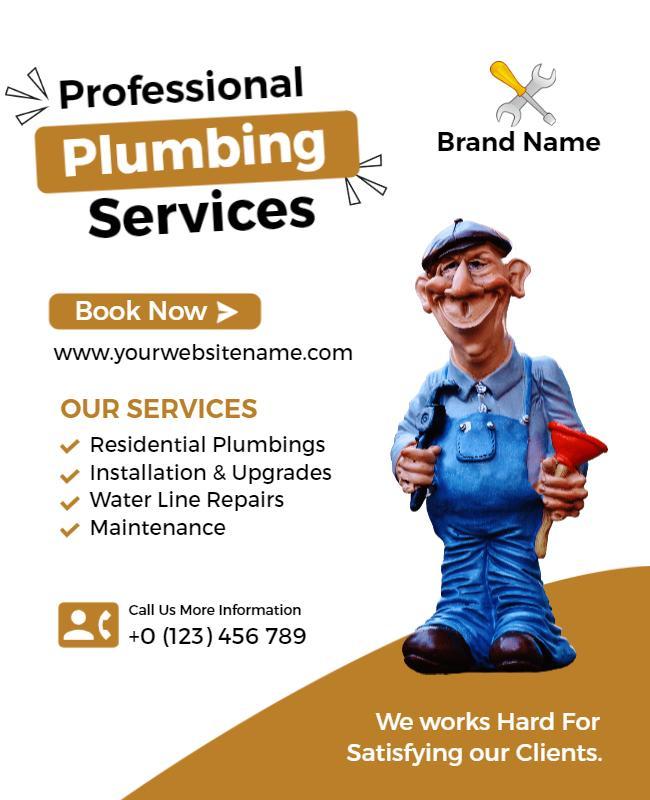 Comprehensive Plumbing Services Advertisement Flyer Template