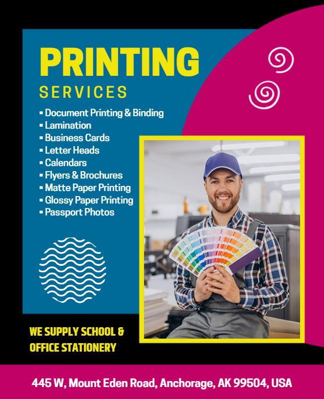 Comprehensive Printing Services Promotional Flyer Template