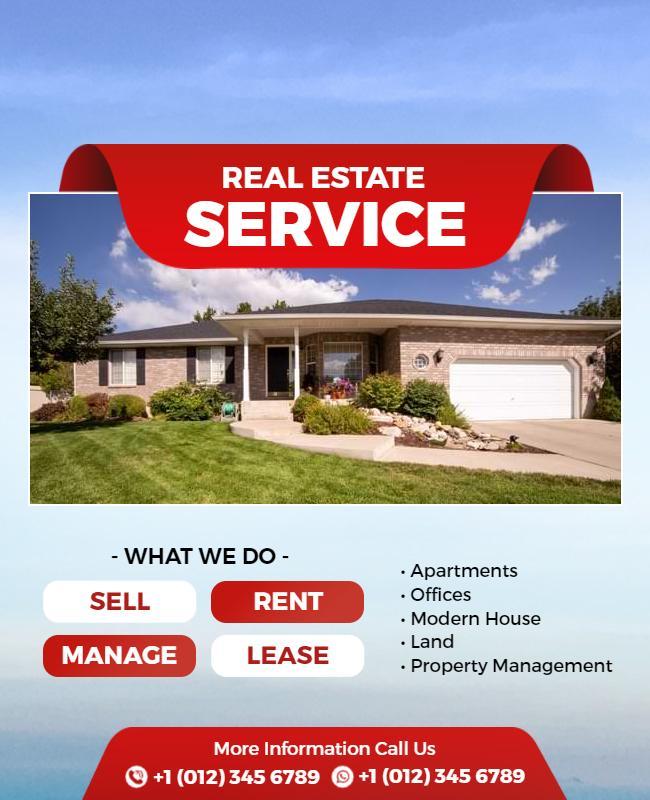 Comprehensive Real Estate Service Promotion Flyer Template