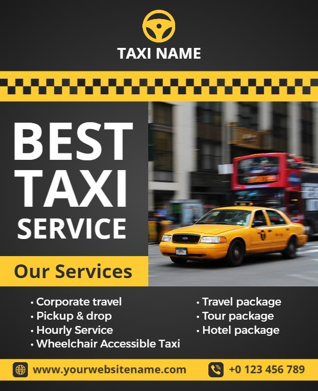 Comprehensive Taxi Services and Travel Packages Flyer Template