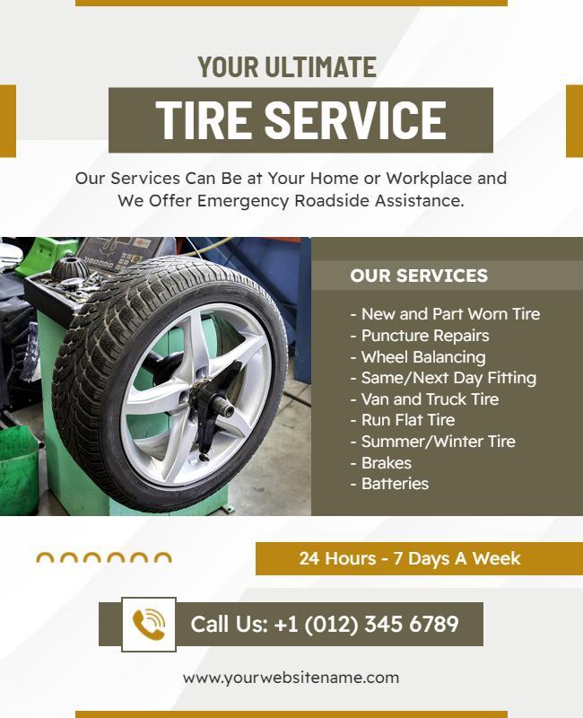 Comprehensive Tire Service and Repair Flyer Template