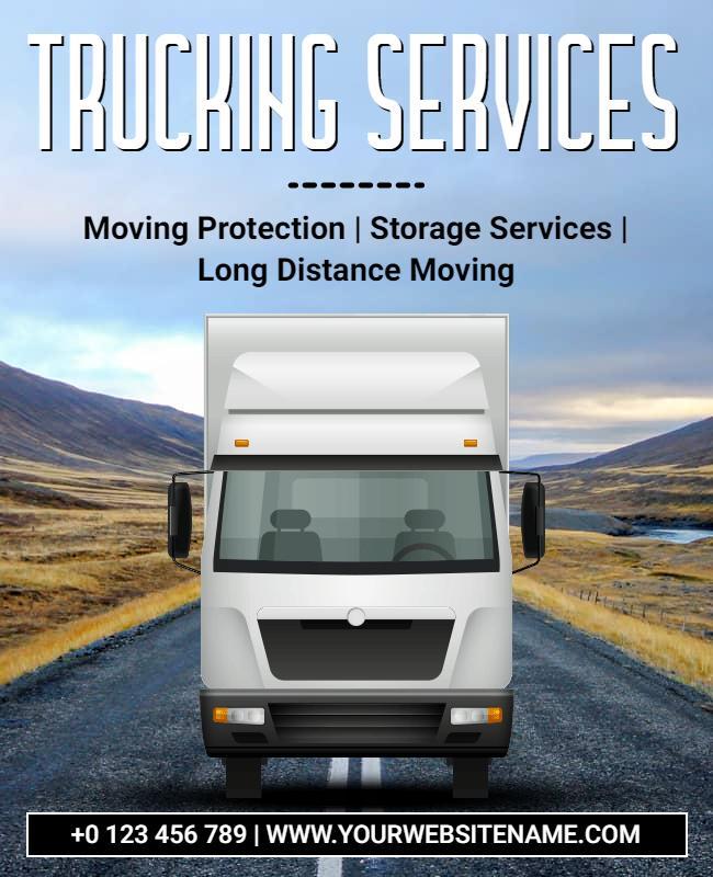 Comprehensive Trucking and Moving Services Flyer Template