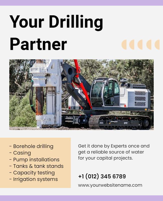 Comprehensive Water Drilling Services Flyer Template