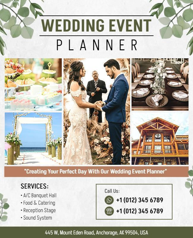 Comprehensive Wedding Event Planner Flyer Template