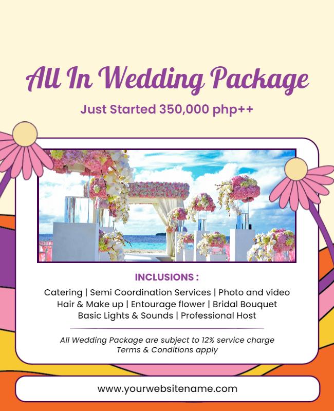 Comprehensive Wedding Package Details Flyer Template