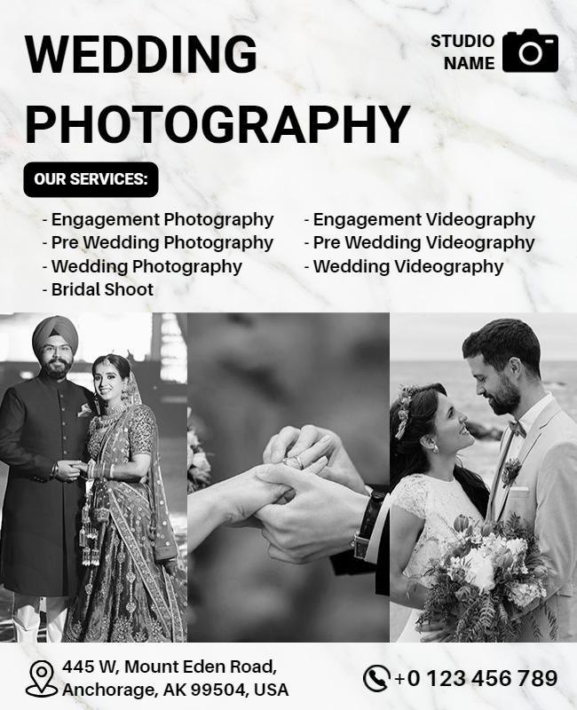 Comprehensive Wedding Photography Services Flyer Template