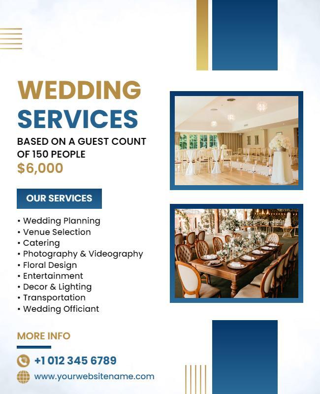 Comprehensive Wedding Services Package Flyer Template