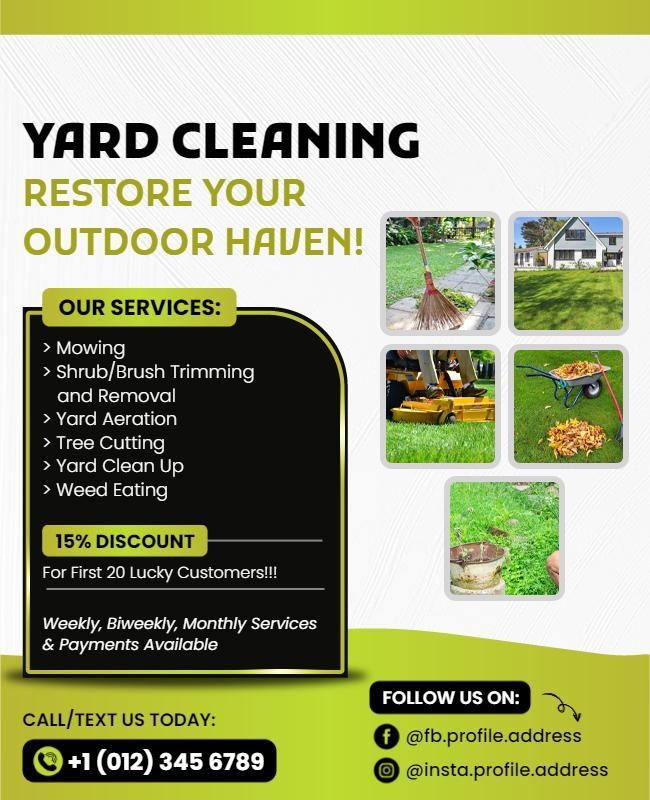 Comprehensive Yard Cleaning Services Flyer Template