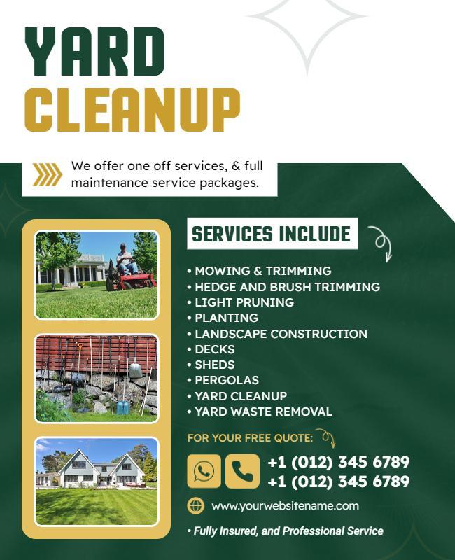 Comprehensive Yard Cleanup Services Flyer Template