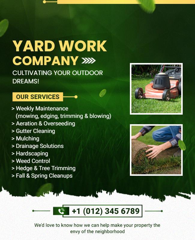 Comprehensive Yard Maintenance Services Flyer Template