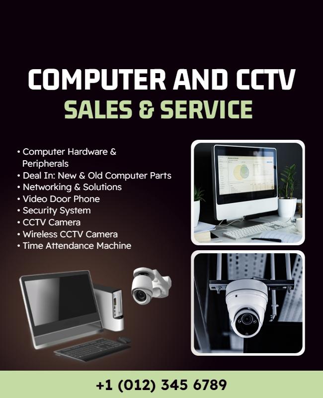 Computer and Cctv Sales Service Flyer Template