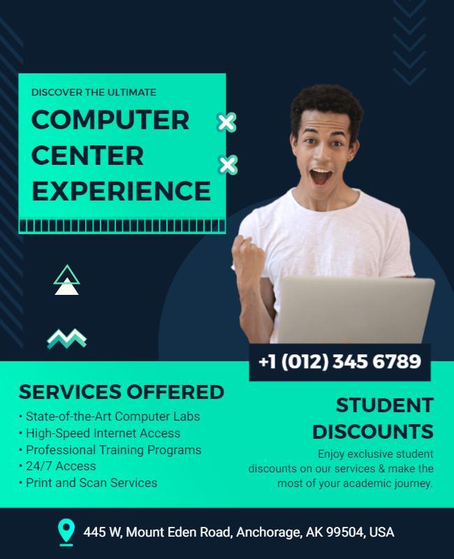 Computer Center Services Promotion Flyer Template