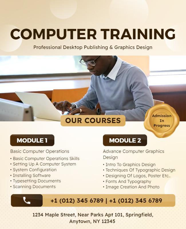 Computer Graphics Design Course Flyer Template