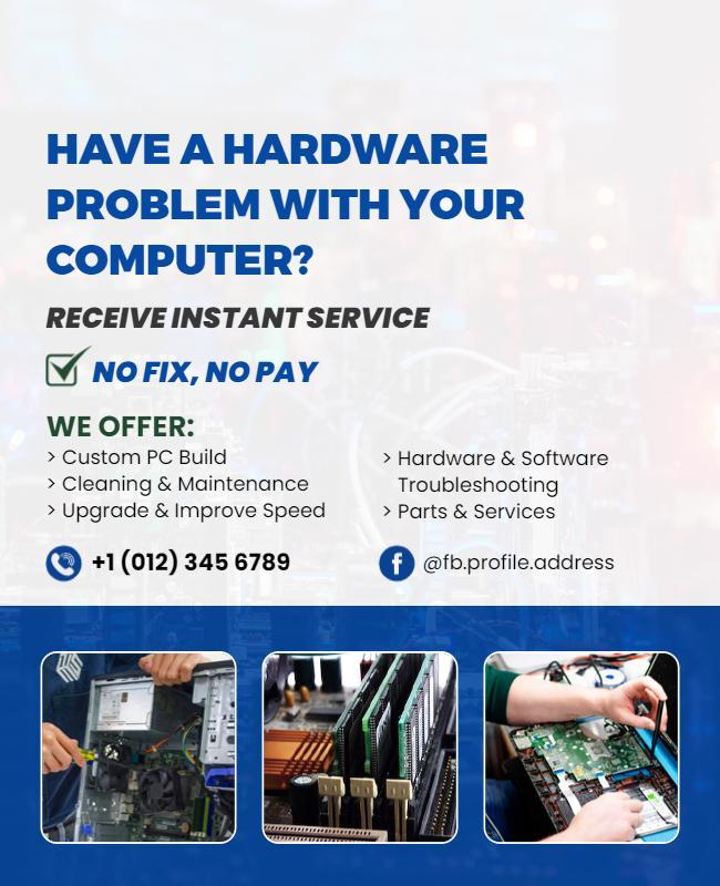 Computer Hardware Repair Services Flyer Template