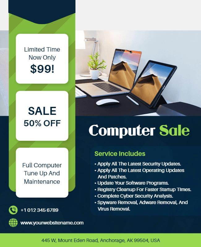 Computer Maintenance Service Sale Flyer Template