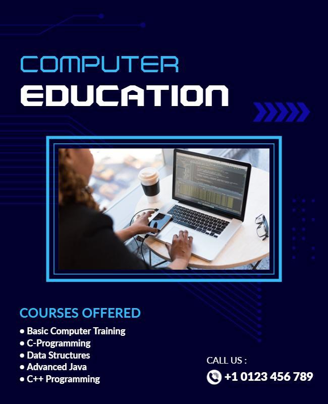 Computer Programming Education Courses Flyer Template