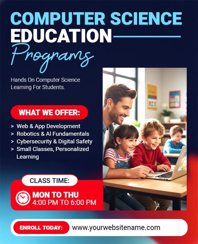 Computer Science Education Programs Flyer Template