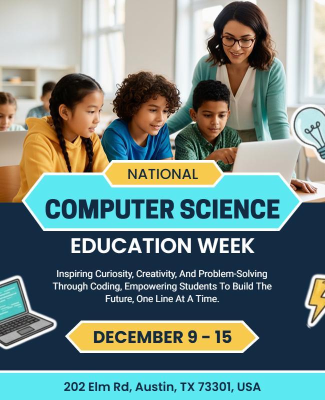 Computer Science Education Week Flyer Template