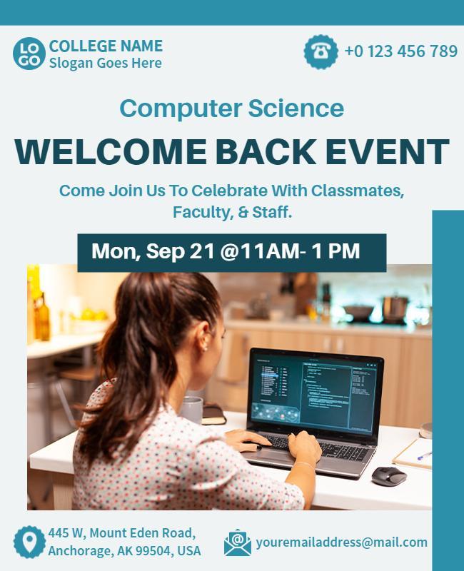 Computer Science Welcome Back Event Flyer Template