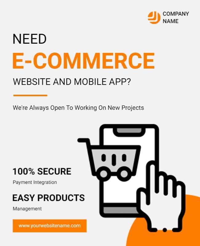 Concrete and Flush Orange E Commerce App Flyer Template