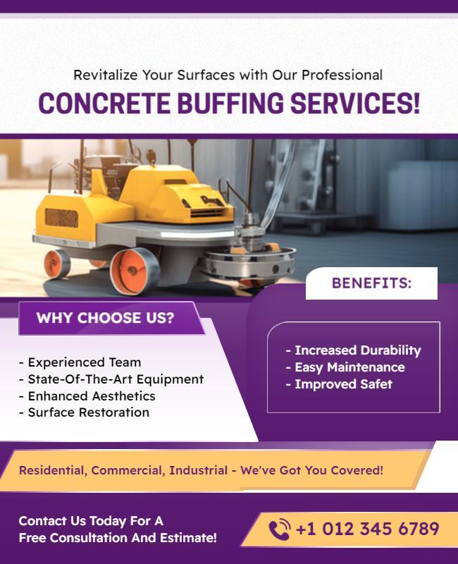 Concrete Buffing Services Promotional Flyer Template