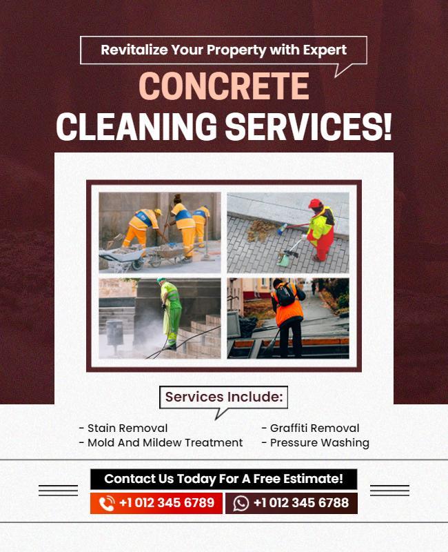 Concrete Cleaning and Restoration Services Flyer Template