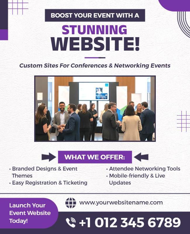 Conference and Networking Event Website Services Flyer Template