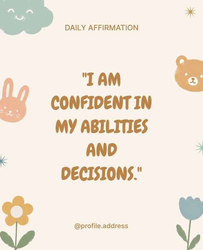 Confidence Boosting Daily Affirmation Poster Template