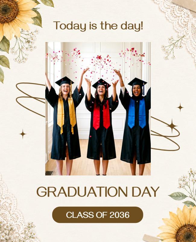 Congratulatory Graduation Ceremony Announcement Poster Template