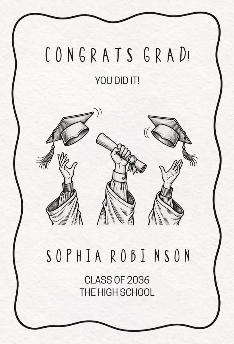 Congratulatory High School Graduate Announcement Template