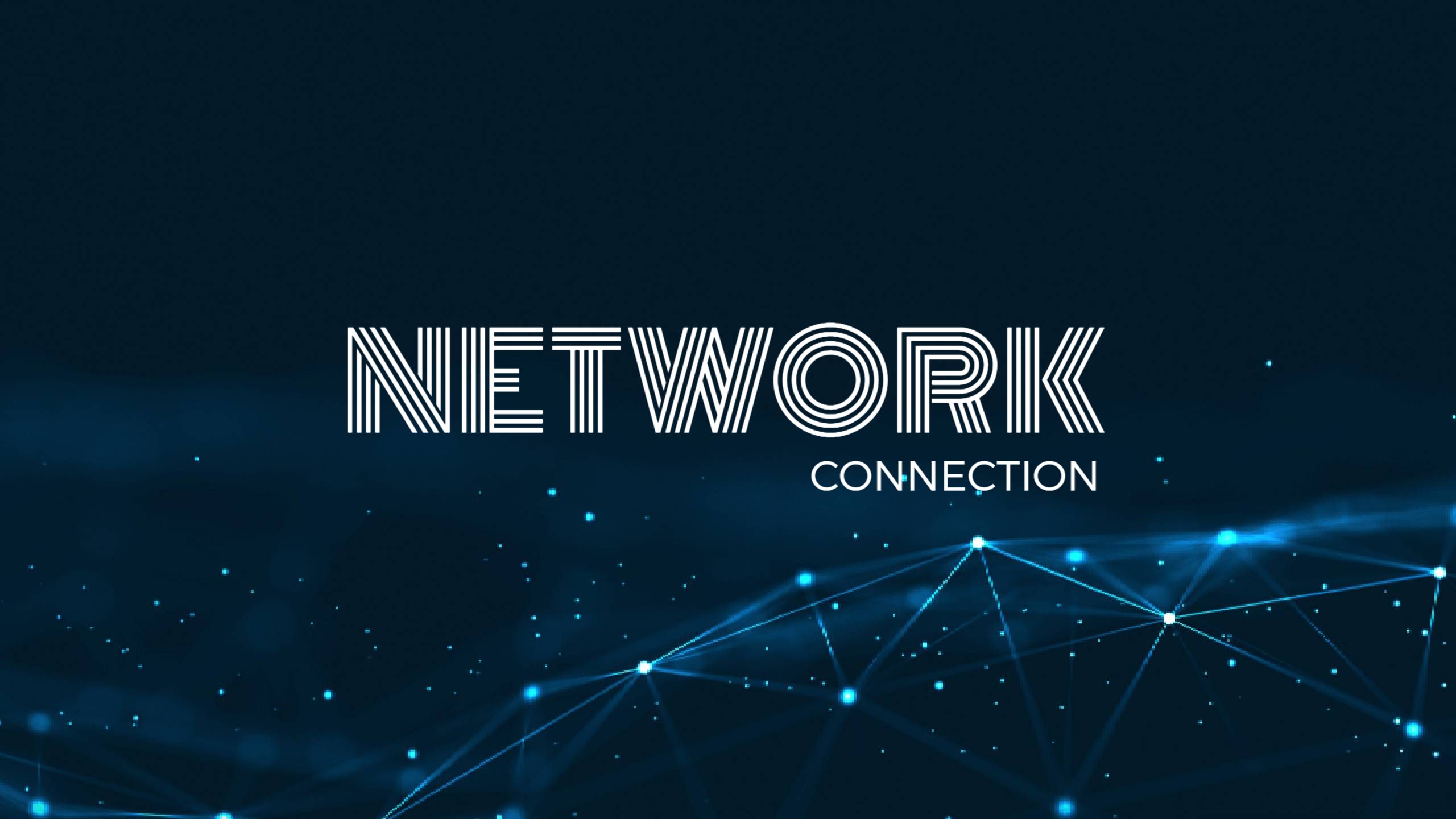 Connecting Network Elements on Dark Background YouTube Banner Template