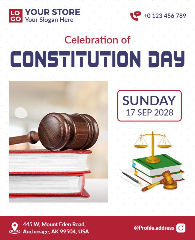 Legal Themed Constitution Day Celebration Flyer Template