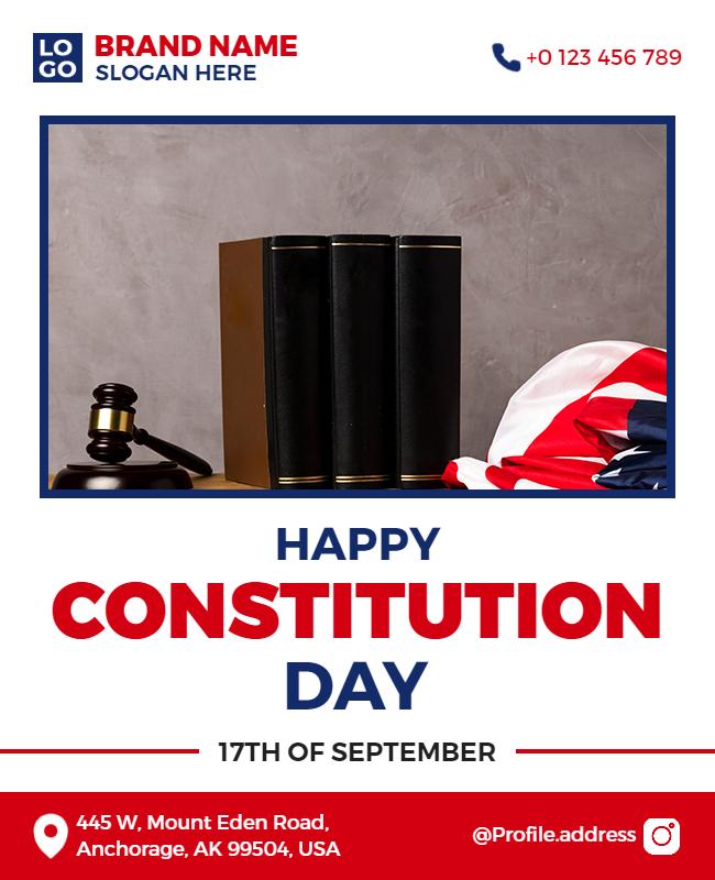 Patriotic Constitution Day Celebration Flyer Template