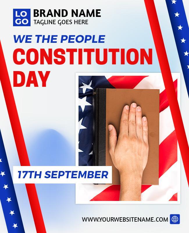 Constitution Day Event Flyer with Patriotic Theme Template