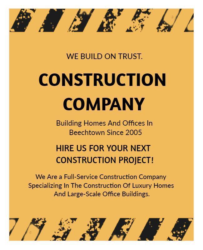 Construction Company Real Estate Poster Template