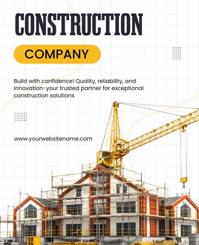Construction Company Services Promotion Poster Template