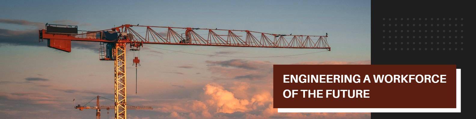 Construction Crane Against Evening Sky for LinkedIn Banner Template