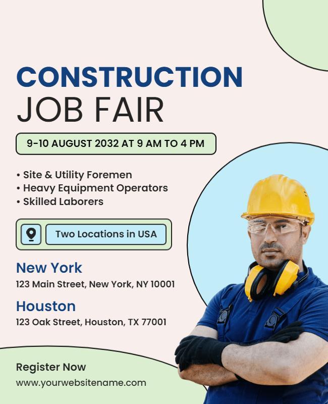 Construction Industry Job Fair Flyer Template