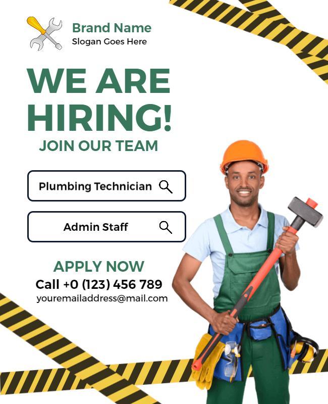 Construction Job Recruitment Flyer Template