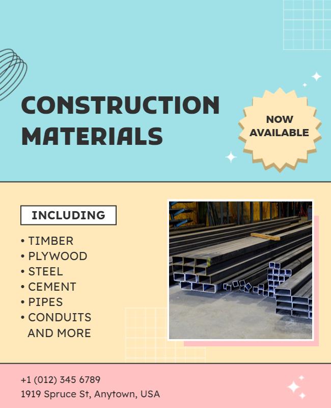 Construction Materials Availability Flyer Template