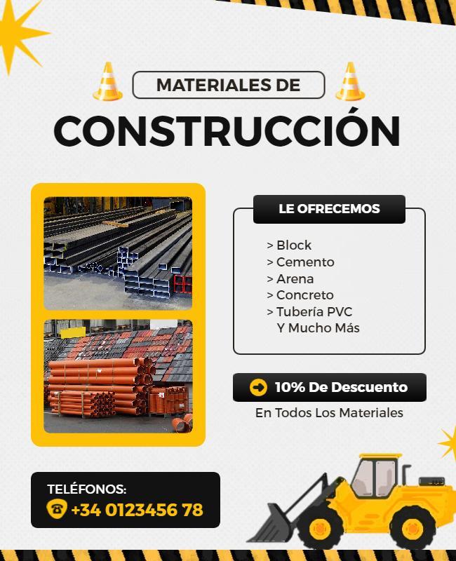 Construction Materials Discount Promotion Flyer Template