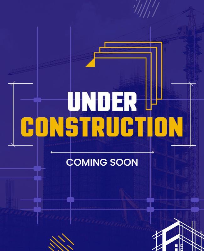 Construction Site Coming Soon Announcement Poster Template