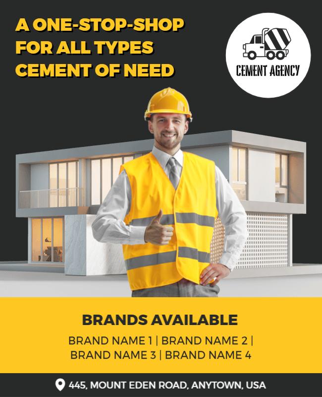 Construction Supplies Cement Agency Advertisement Flyer Template