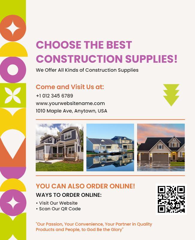 Construction Supplies Promotion Flyer Template