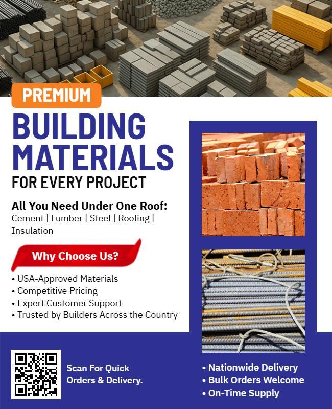 Construction Supplies Promotional Flyer Template