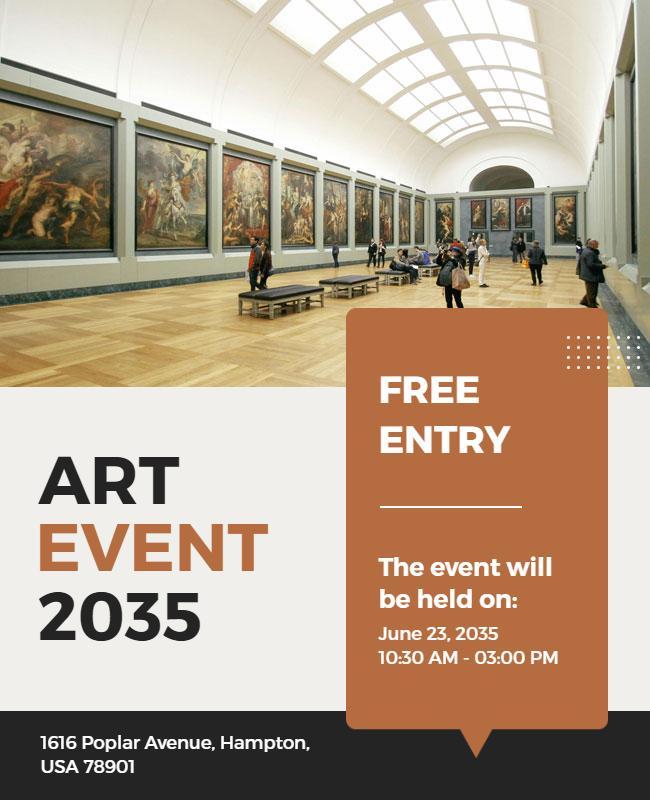 Contemporary Art Exhibition with Free Entry Poster Template