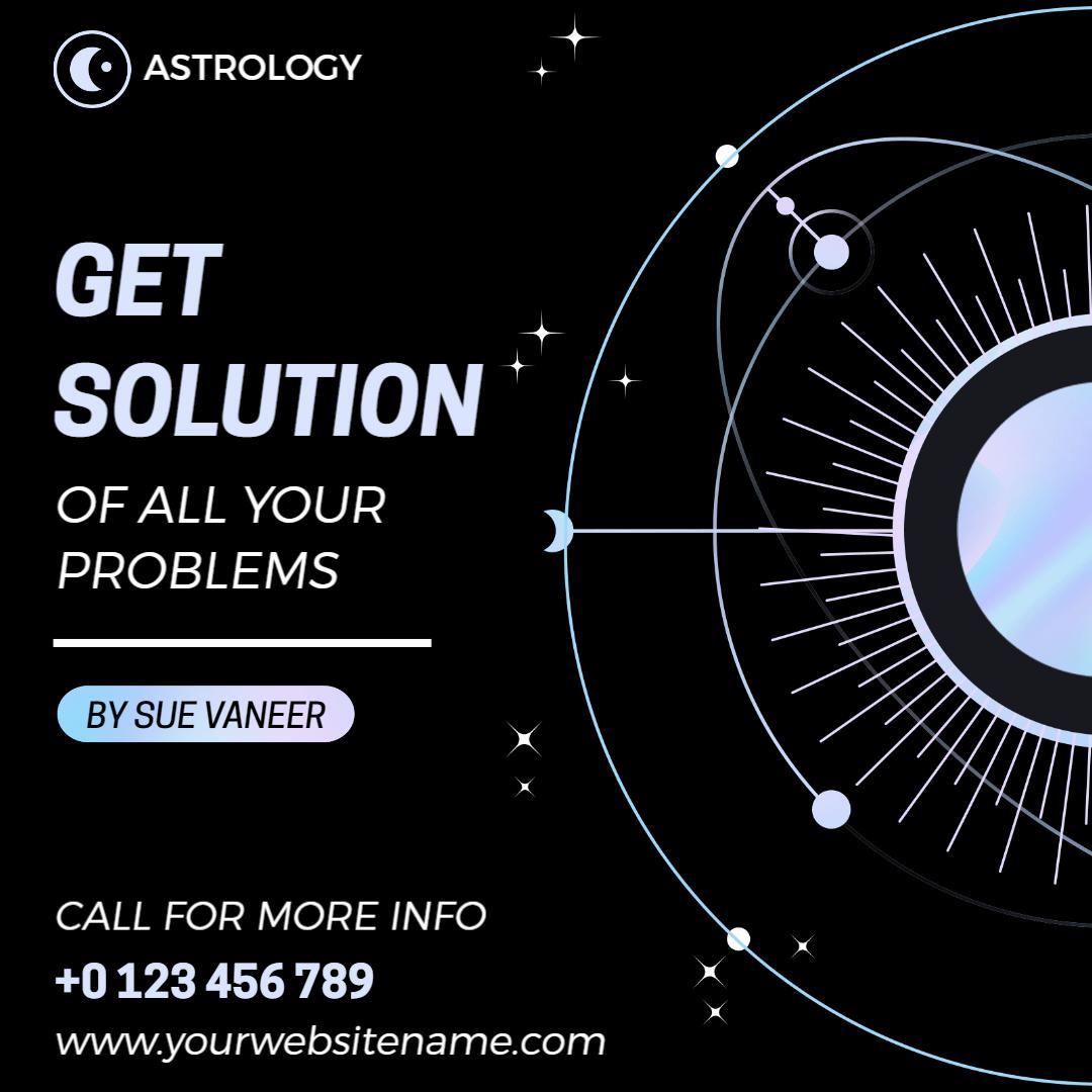 Contemporary Astrology Solutions for Business Challenges Ad Template